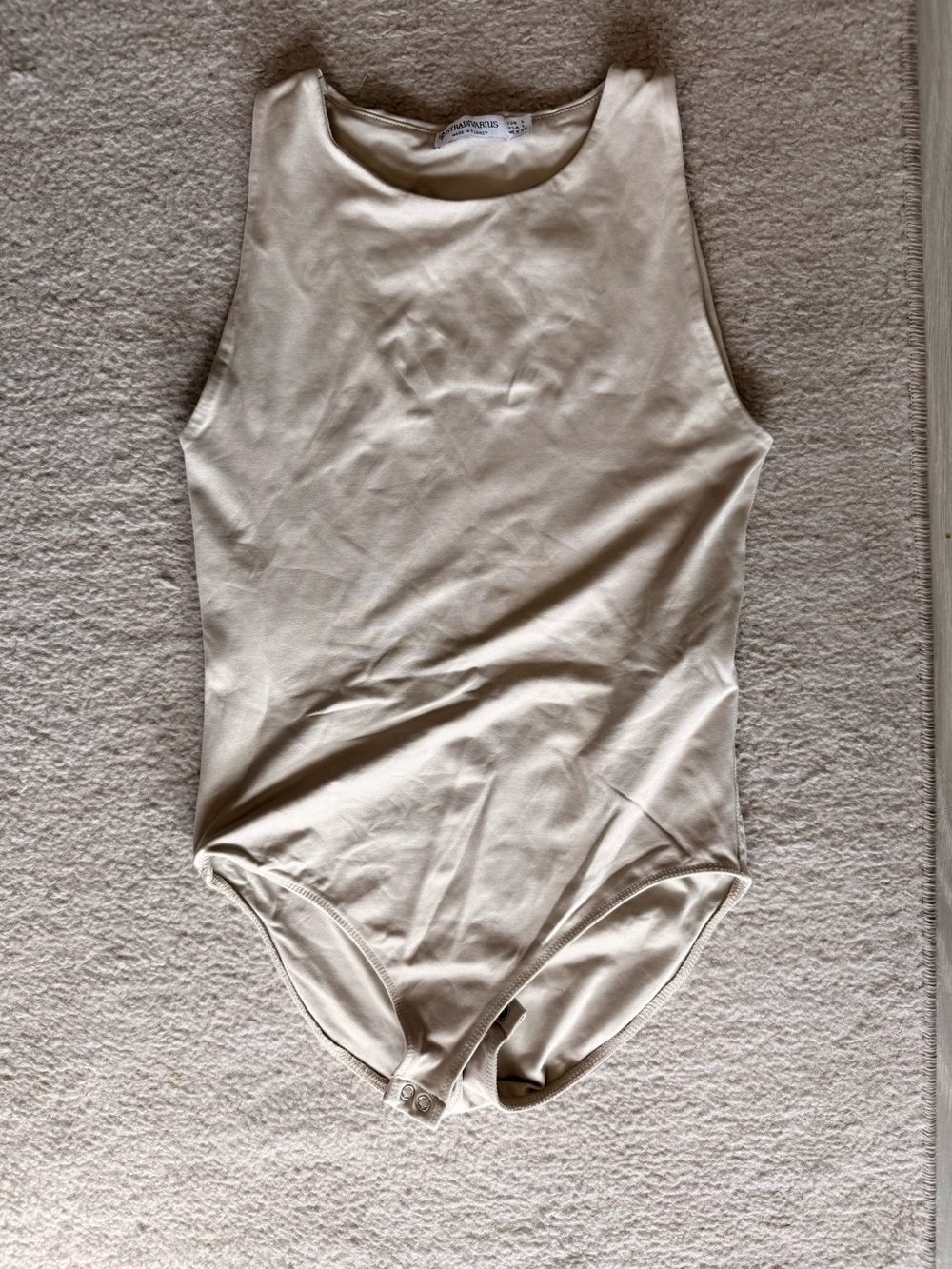 Stradivarius Cream Sleeveless Bodysuit